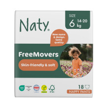 Naty FreeMovers Nappy Pants | Sensitive Skin Certified Potty Training Pants | Soft, Fragrance Free | Absorbent & Leak-Proof | Unisex Baby & Toddler |