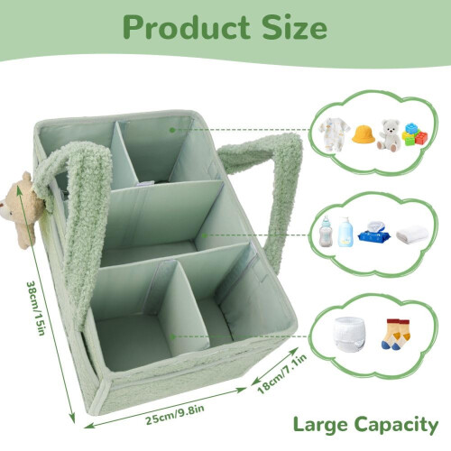 HAGOT Nappy Caddy, Large Capacity Foldable Travel 1