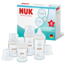 NUK Perfect Match Glass Baby Bottles Set | 3+ Mont