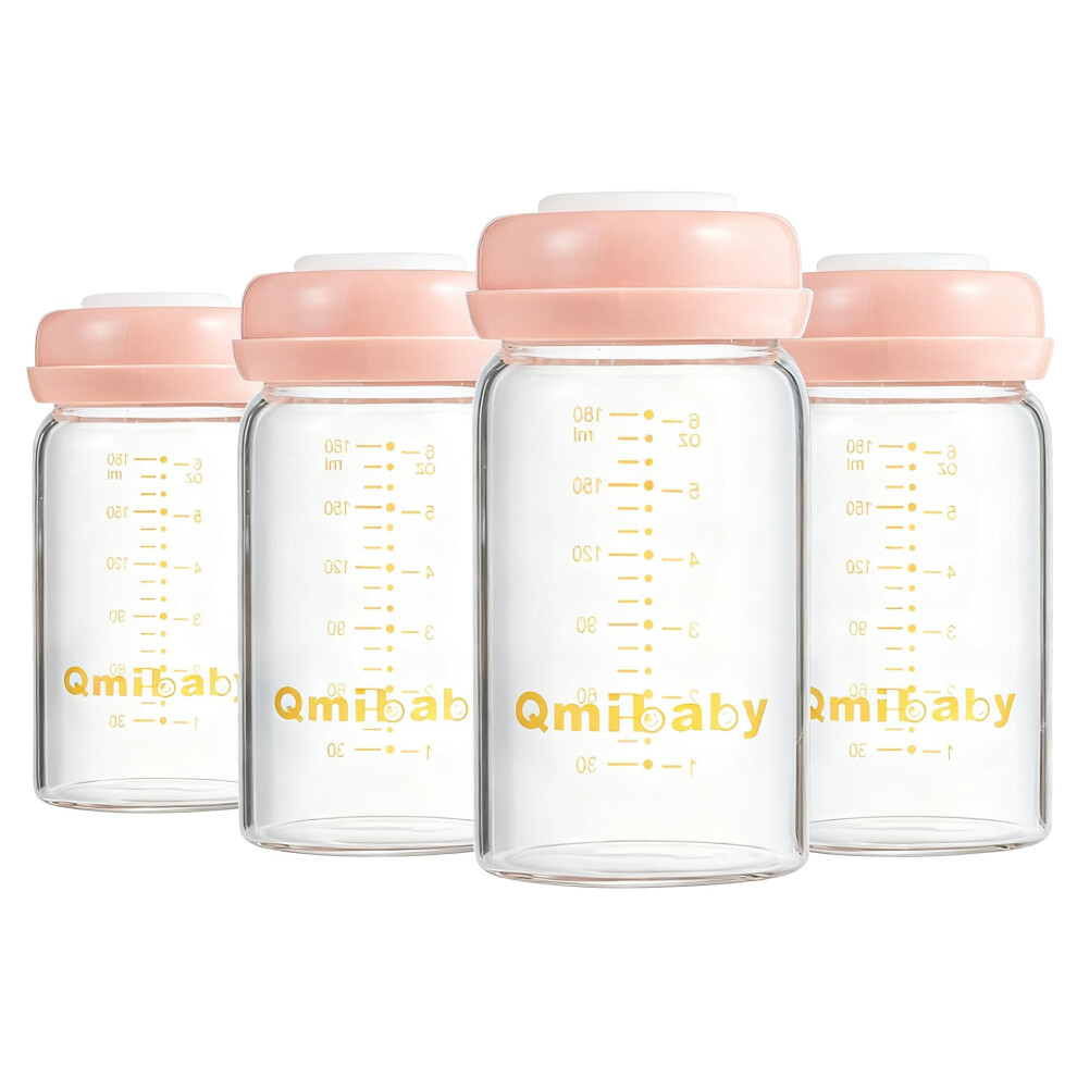 Glass Breast Milk Storage Bottles 180Ml Bpa-Free N Qmibaby