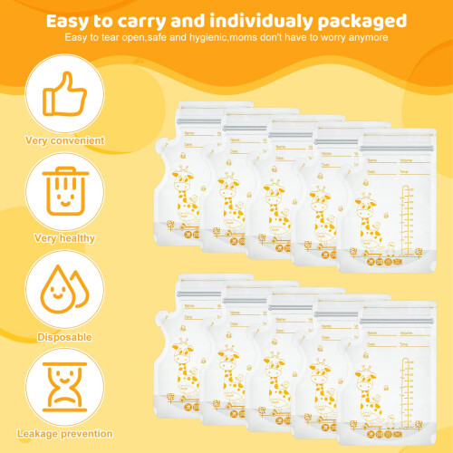 60 Pcs 250ml Breast Milk Storage Bags with Scale a 2