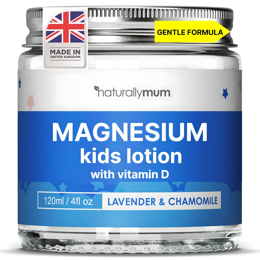 Kids Magnesium Bedtime Lotion With Vitamin D (120Ml (Pack Of 1), & Chamomile) Lavender Naturallymum