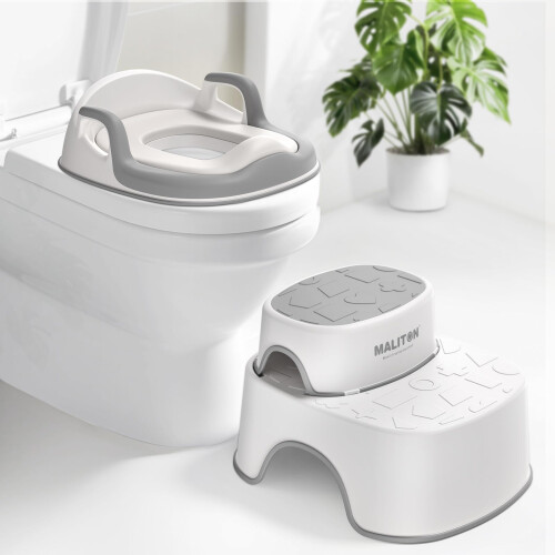 Maliton Potty Training Toilet Seat with 2 Step Sto