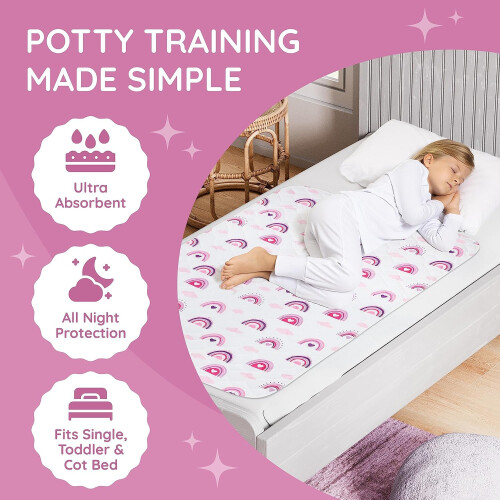 Lynmark Toddler Potty Training Bed Pads - Soft Wa 1