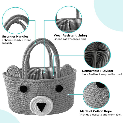 THE SHOPPE Baby Nappy Caddy - Nappy Caddy Organize 2