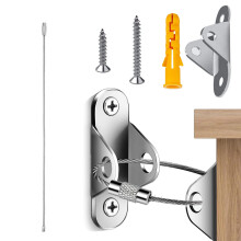 6 Packs Metal Furniture Straps,Baby Proofing Furniture Wall Anchor,Anti-Tip Furniture Anchor Furniture Straps kit for Baby Proofing, Pet Protecting,S