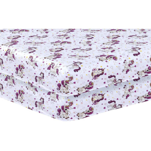 DTEX HOMES 2 x Cot Bed Sheets Super Soft Breathabl