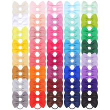 Baby Hair Ties with Bows, 80-Piece Small Elastic Toddler Ponytail Holders - Multicolor, 40 Colors (2 Inch)
