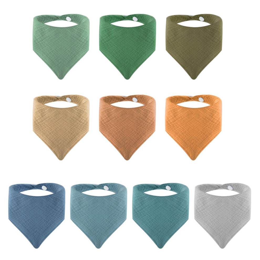 Lanjue Baby Bibs, 10 Packs Baby Bandana Dribble Bi