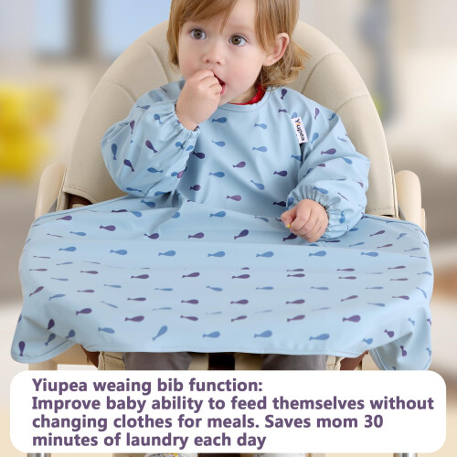 Yiupea Baby Bibs with Long Sleeves Specialized for 2