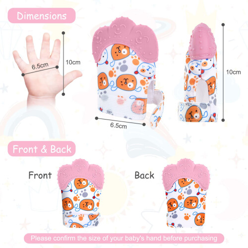 Vicloon Baby Teething Set, 2 Pack Teething Mittens 1