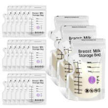 100 Pcs Breast Milk Storage Bags HXC 250ml Milk Storage Bags Breastfeeding Temp-Sensing Breastmilk Storage Bag with Pour Spout BPA Free No-Leak for B