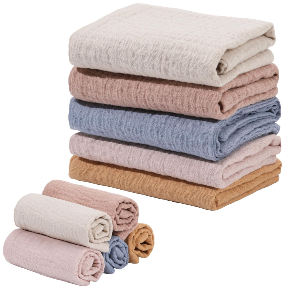 Meng Jiaran 5 Pack Baby Muslin Squares 23X22cm Bab