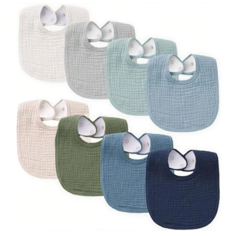 8 Packs Muslin Baby Bibs U-Shape Baby Banda Oaygat