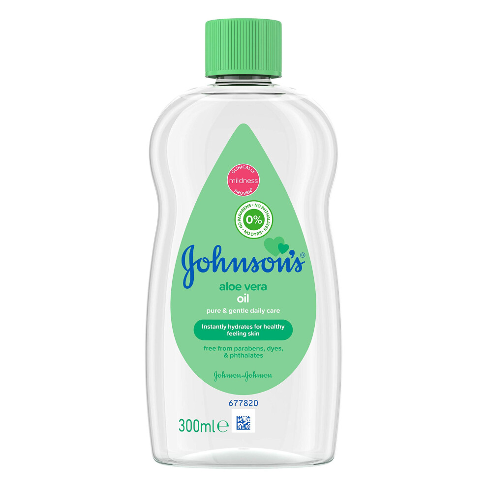 Johnson's Baby Johnson's Aloe Vera Baby Oil 300Ml – Leaves Skin Soft And Smooth – Ideal For Delicate Skin