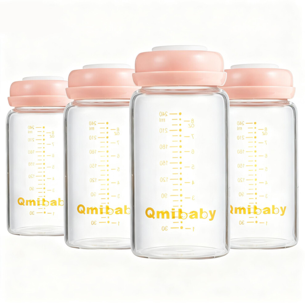 Glass Breast Milk Storage Bottles 240Ml 8O Qmibaby