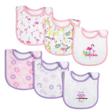 Oaygat 6 Pack Waterproof Cotton Baby Bibs 100% Cot