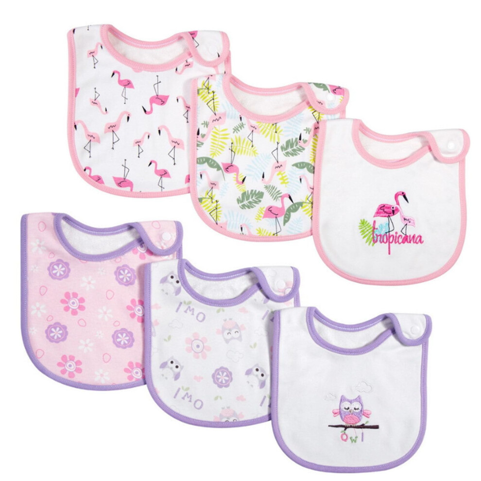 Oaygat 6 Pack Waterproof Cotton Baby Bibs 100% Cot