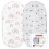 GLLQUEN BABY 2 Pack Moses Basket Fitted Sheets, Ne 1