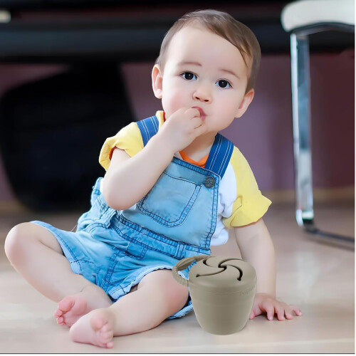 PandaEar 2 Pack Toddler Snack Pots, Collapsible Si 2