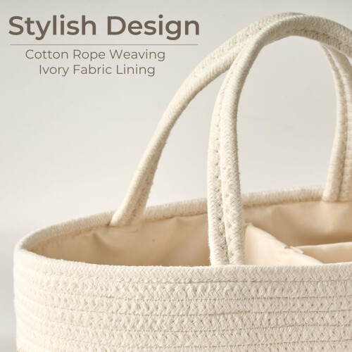 Kodomoore Nappy Caddy – Cotton Rope Baby Storage B 2