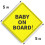Baby On Board Sign for Car - 2 Pack, 5" x 5" - Ide 2