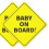 Baby On Board Sign for Car - 2 Pack, 5" x 5" - Ide 1
