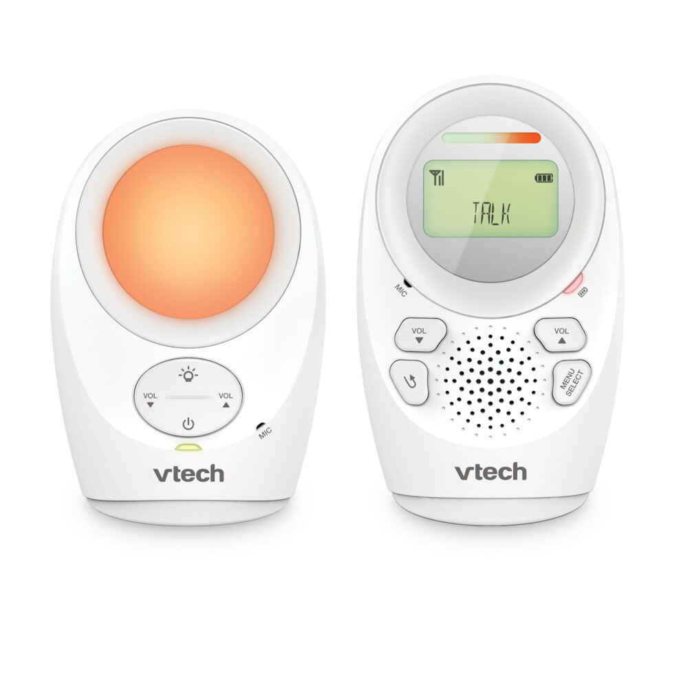Vtech Dm1211 Audio Baby Monitor, Long Range,Baby Monitor With 2-Way Talk, Noise Level Display, Temperature Sensor, Soothing Sounds, Parent Unit Belt