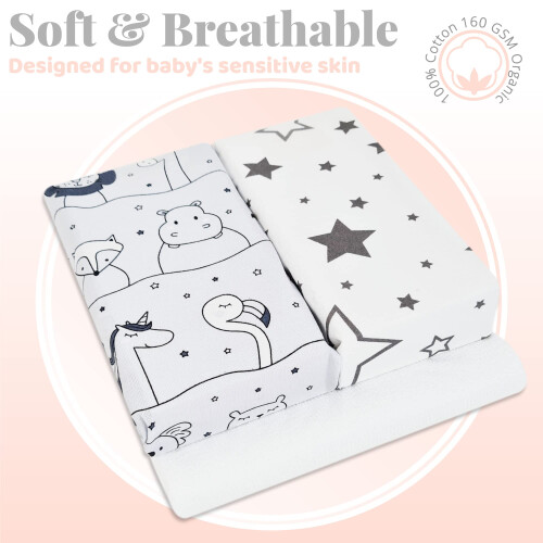 Next to Me Crib Sheets - 3pc Crib Fitted Sheet Set 2