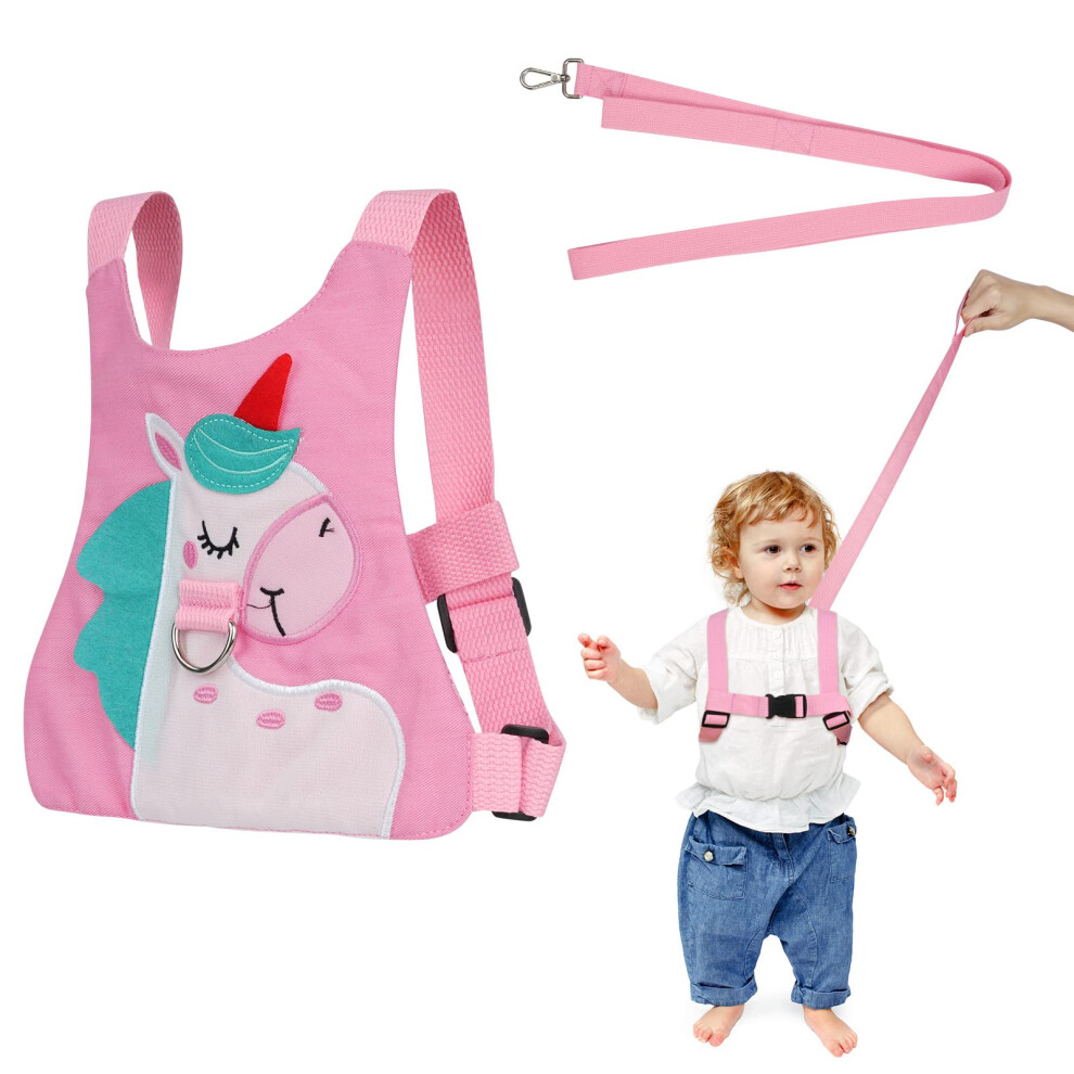 Baby Reins, Baby Walking Reins And Toddler Safety Harness, Pony Baby Reins Safety Leash For Toddlers Boys And Girls (Pink) Pink Aomig