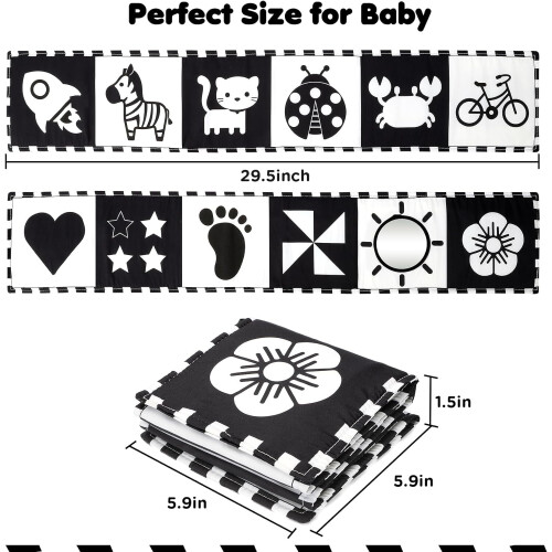 URMYWO Newborn Essentials，Black and White Sensory 1
