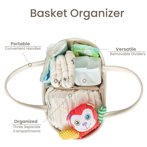 Kodomoore Nappy Caddy – Cotton Rope Baby Storage B 1