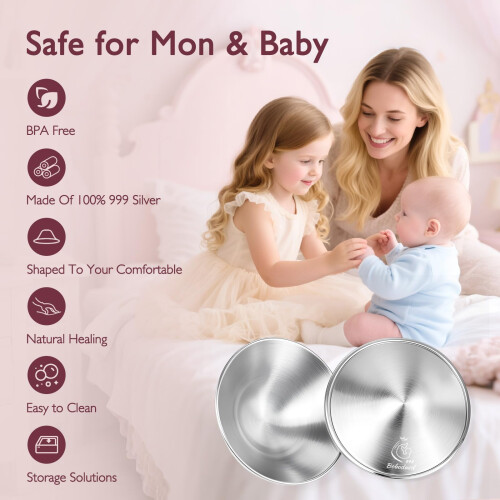 999 Silver Nipple Shields for Breastfeeding,Silver 2