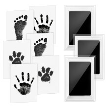 Norjews Baby Handprint and Footprint Ink Kit 3 x Baby Handprint Ink Pads with Clean Touch 6 x Imprint Cards Pet Paw Print Inkless Print Kit Safe Non