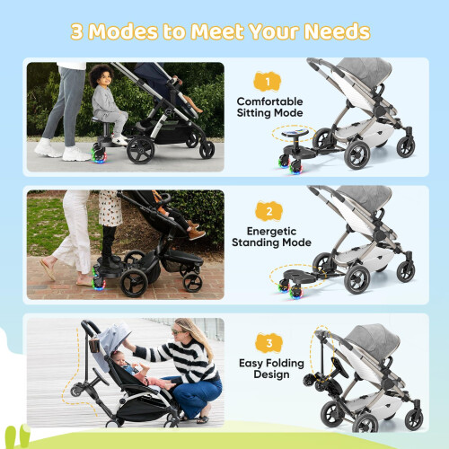 BugyKido Buggy Board with LED Wheels, Universal Bu 1