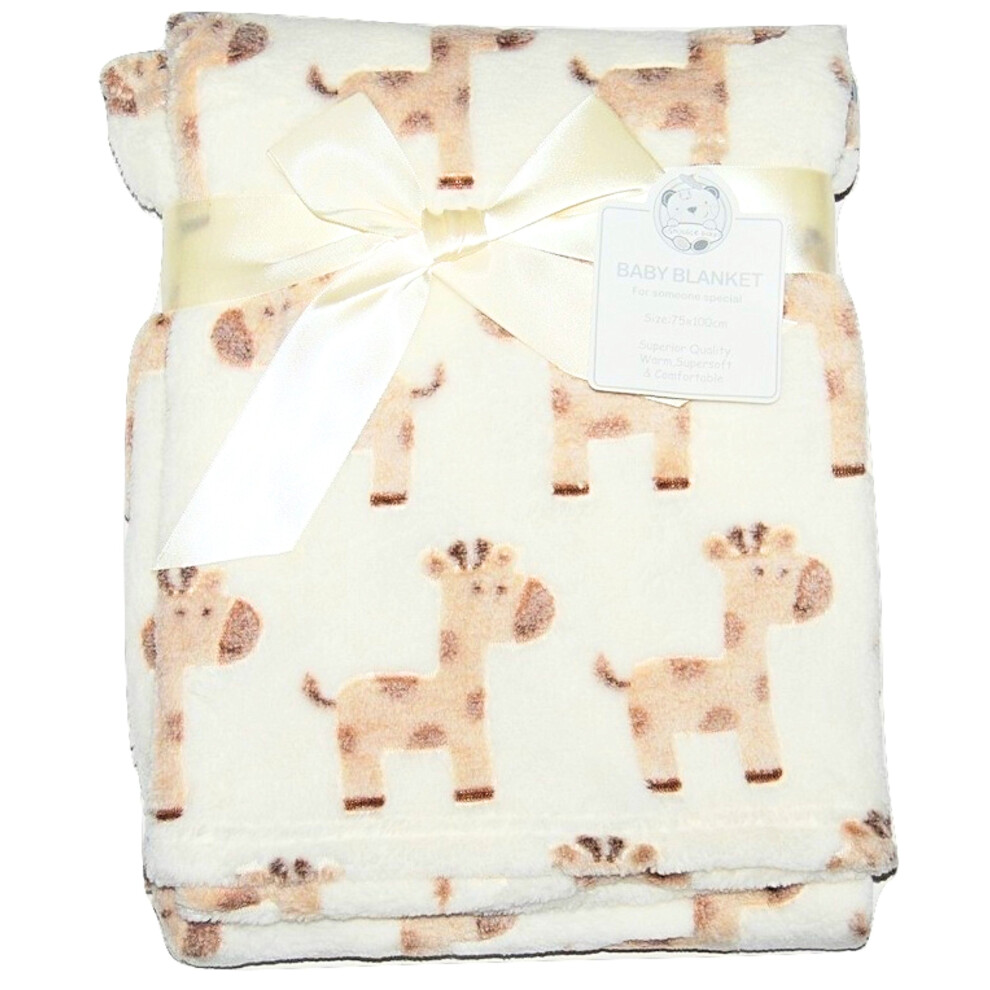 Baby Boy Girl Unisiex Soft Fleece Wrap Blanket Pram Cot Crib Moses Basket Giraffe Snuggle Baby