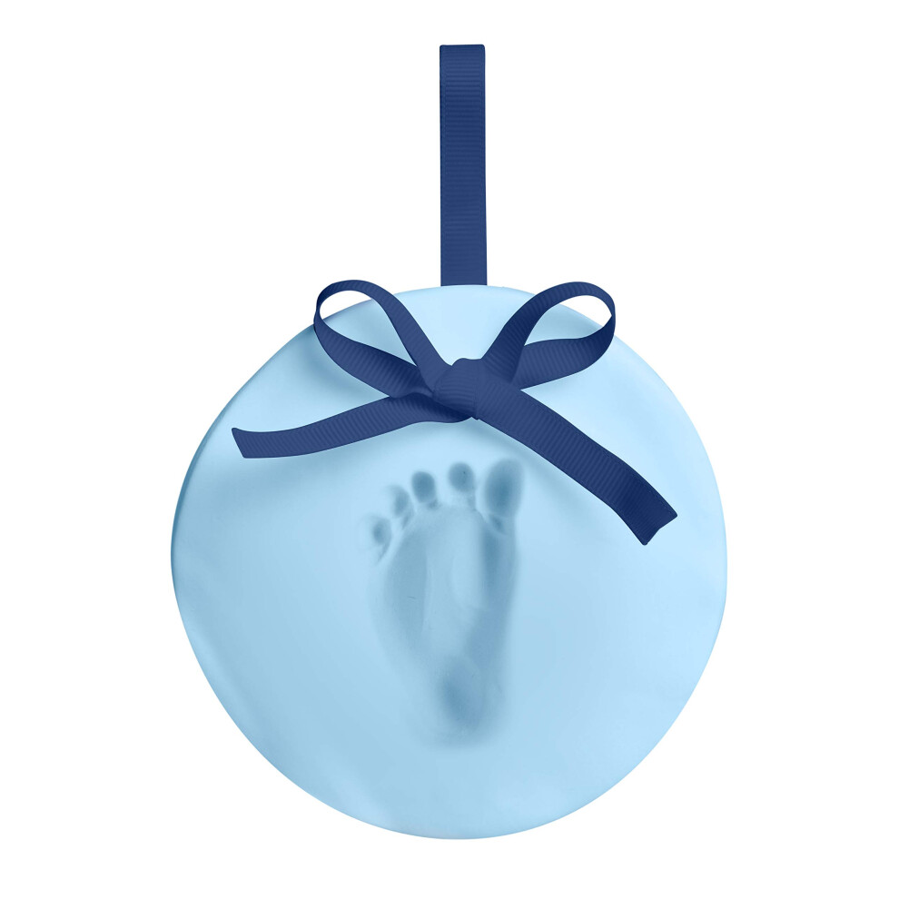 Babyprints Baby's First Handprint Or Footprint Ornament Kit, Easy No-Bake Diy Clay Kit, Christmas Baby Keepsake Gift, Blue Pearhead