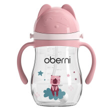 Oberni Baby Sippy Cup with Handle & Strap, Non-Spi
