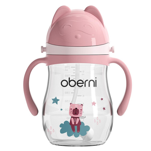 Oberni Baby Sippy Cup with Handle & Strap, Non-Spi