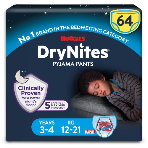 Huggies HUGGIES DryNites Pyjama Pants, Boys 3-4 Years (12-