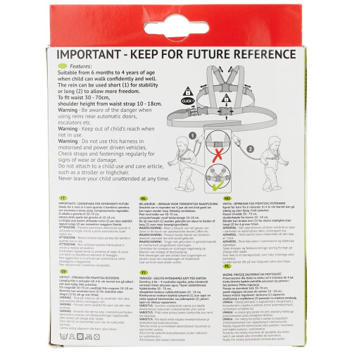 Clippasafe Walking Harness and Reins (Black) 1