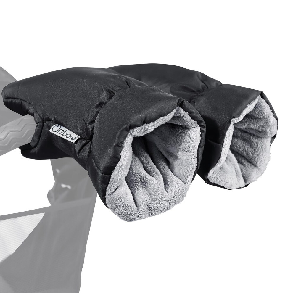 Winter Pushchair Hand Muff, Fleece Pram Gloves Stroller Mittens Buggy Hand Warmer, Waterproof Windproof Anti-Freeze Extra Thick Handmuff For P Orzbow
