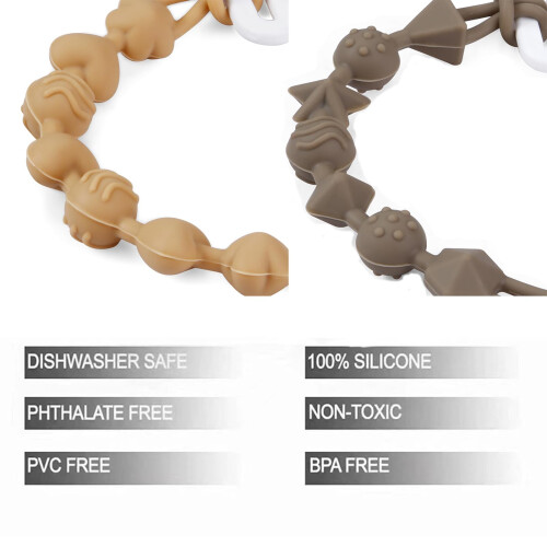 PandaEar 5 Pack Silicone Pacifier Clips, One Piece Design Pacifier Holder for Teething Teethers 2