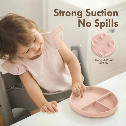 Moonkie Suction Plate Baby, Weaning Set - 3 Pcs Ba 2
