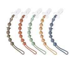 PandaEar 5 Pack Silicone Pacifier Clips, One Piece
