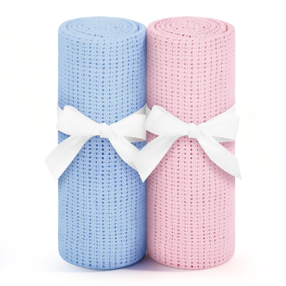 100 * 75Cm Newborn Cotton Baby Cellular Blanket, Kids Baby Blanket, Suitable For Pram, Car Seat And Cot Bedding Hagot