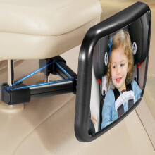 Vinabo Baby Car Mirror with Hook Clip, Anti-dropout Stroller Mirror, Safety, 360 Rotation Baby Rear View, Essential for Young Parents