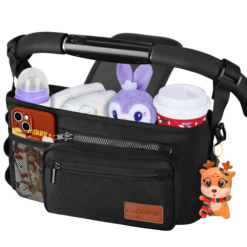 Guiseapue Pram Organiser Bag with Cup Holder: Larg
