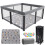 Foldable Baby Playpen with Mat，50"50" Collapsible 1