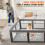 Foldable Baby Playpen with Mat，50"50" Collapsible 7